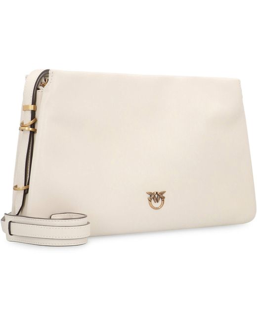 Pinko Natural One, Two, Three Leather Crossbody Bag