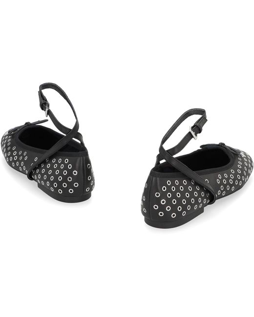 MICHAEL Michael Kors Black Collette Flex Leather Ballet Flats