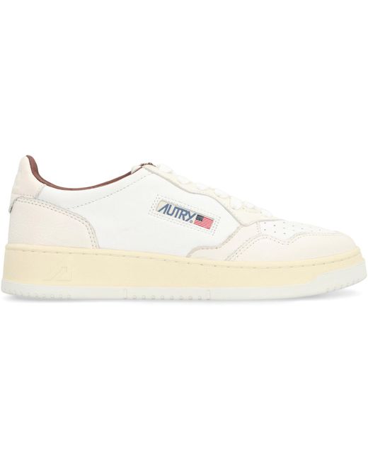 Autry White Medalist Low-Top Sneakers for men