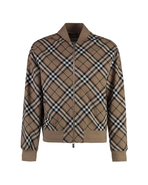 Burberry Gray Wool Bomber-Style Jacket for men