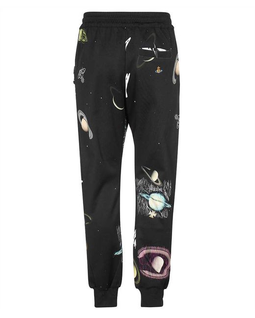 Vivienne Westwood Black Printed Track Pants for men