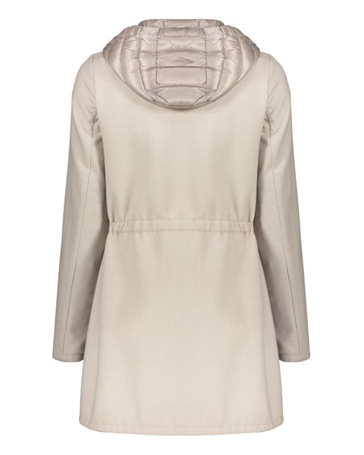 Moorer Natural Zip-Up Jacket With Hood