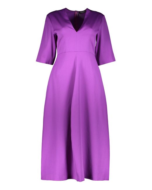ワンピース FABIANA FILIPPI VIRGIN WOOL MIDI DRESS Fabiana Filippi Virgin Wool Dress in Purple | Lyst