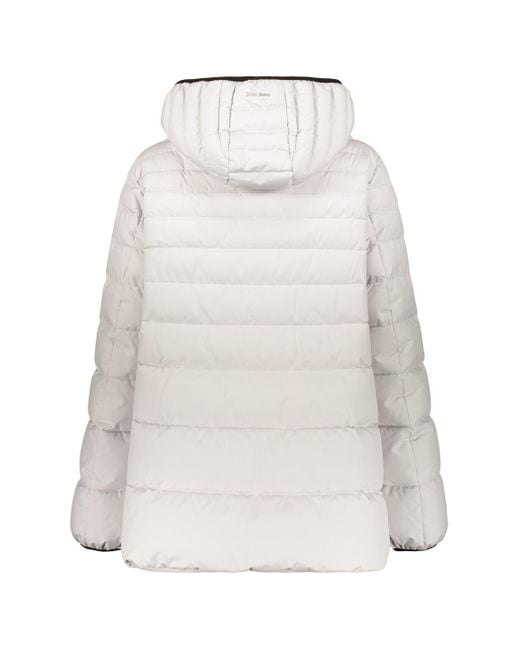 Herno White Hooded Full-Zip Down Jacket