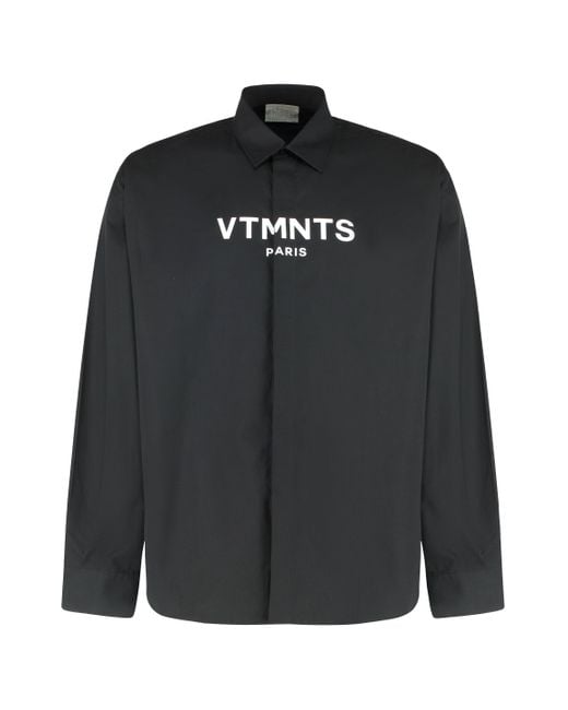 Vetements Women's Black Cotton Shirt