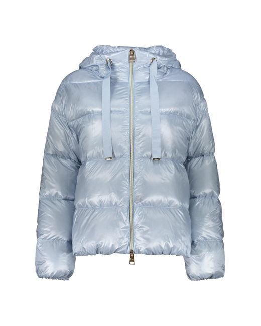 Herno Blue Hooded Down Jacket