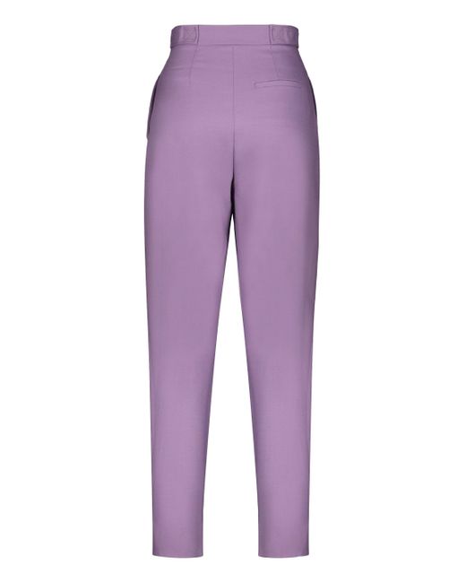 Alberta Ferretti Purple Virgin Wool Trousers