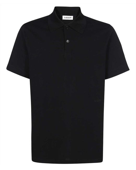 Lanvin Black Cotton Polo Shirt