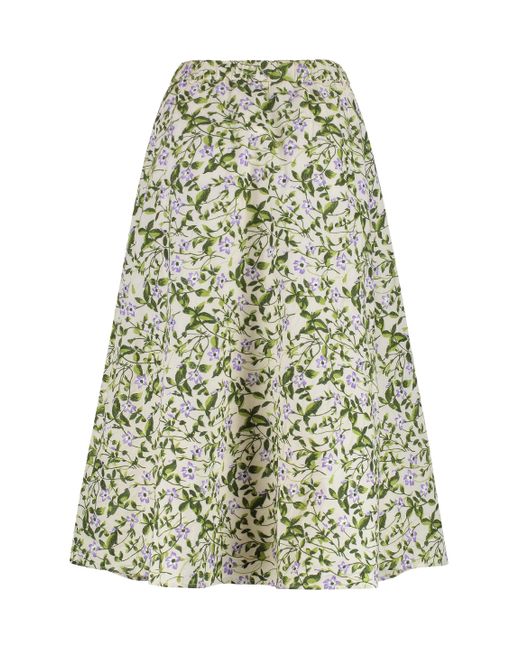 Weekend by Maxmara Green Orme Cotton Midi Skirt