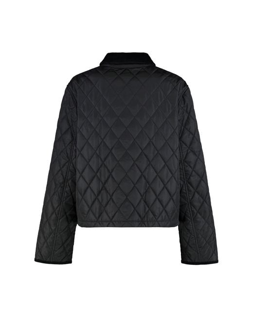 Burberry Black Cropped Nylon Quilted Jacket