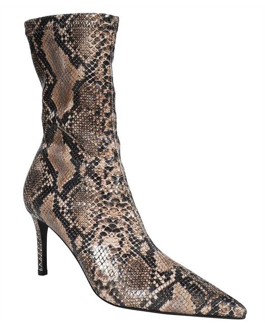 Stella McCartney Brown Snakeskin Print Heels Ankle Boots