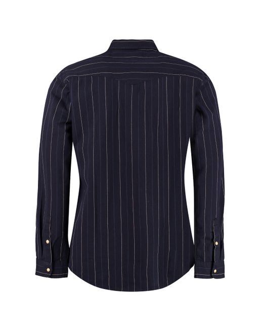 blue striped tommy hilfiger shirt