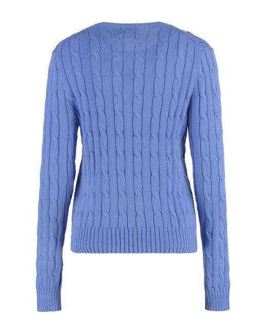 Pull Cachemire McCulley's Bleu à Motifs Côtes Et Rayures - Taille 50 - Occasion Très Bon état