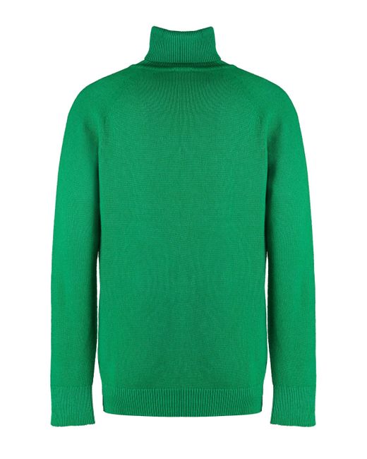 Malo Green Cashmere Turtleneck Sweater for men