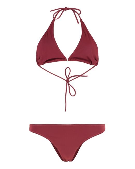 Lido Red Cinquantacinque Triangle Bra Bikini