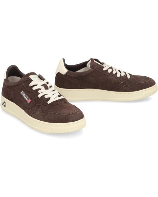 Autry Brown Medalist Suede Low-Top Sneakers for men