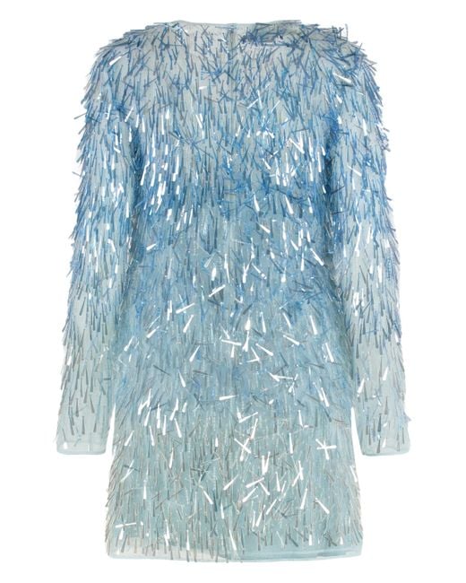 Alberta Ferretti Blue Sequin Mini-Dress