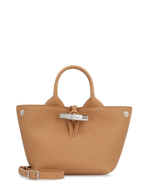 Longchamp Brown Le Roseau Xs Leather Handbag