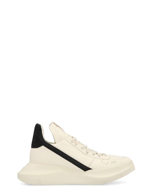 Rick Owens Natural Geo Geth Leather High-Top Sneakers for men