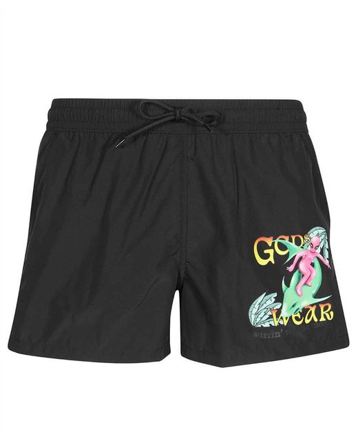 Gcds Black Swim Shorts for men