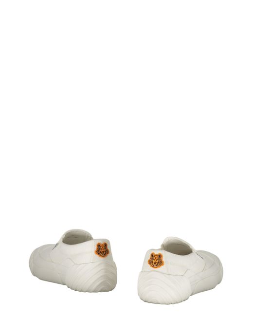 KENZO White Canvas Slip-On Sneakers