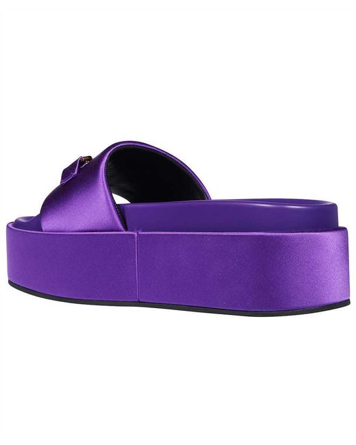 Versace Purple Slides With Logo