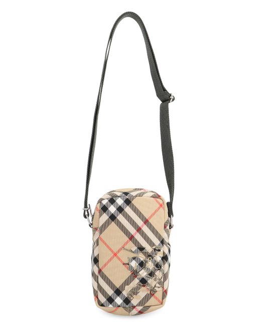 Burberry White Check Fabric Smartphone Case/Shoulder Bad for men