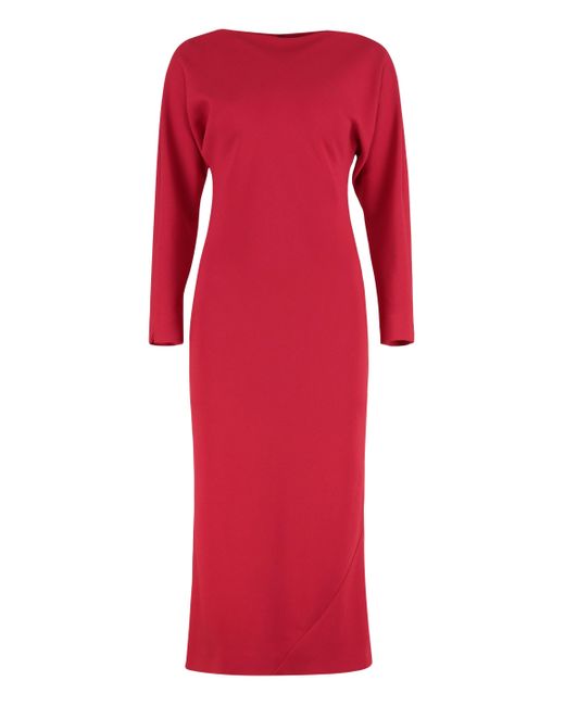 Alberta Ferretti Red Midi Dress