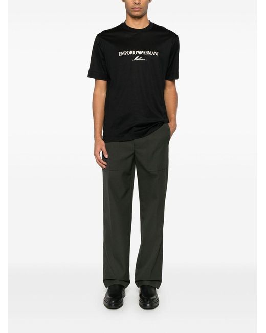 Emporio Armani Black T-Shirts And Polos