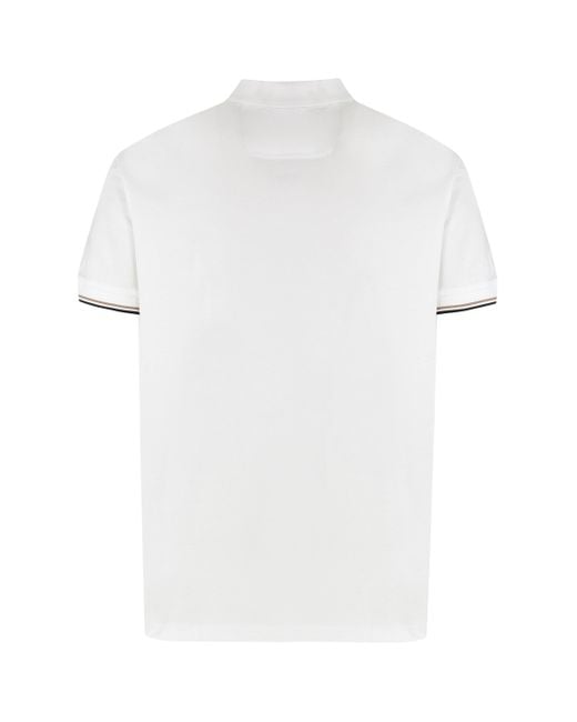 Boss White Cotton Polo Shirt for men
