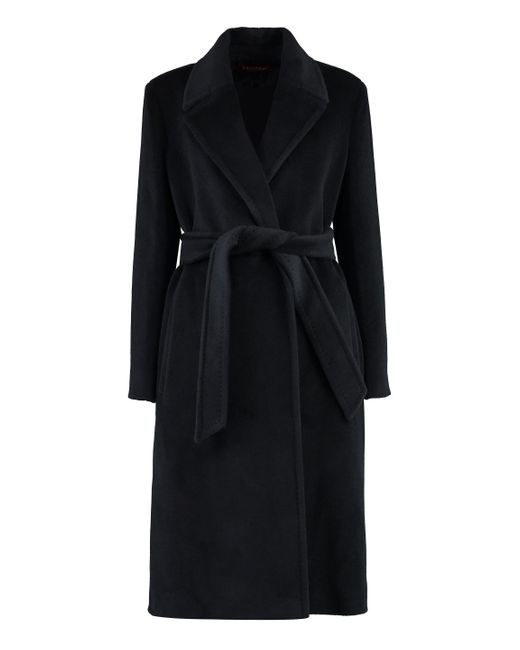 Max Mara Black Asti Virgin Wool Coat
