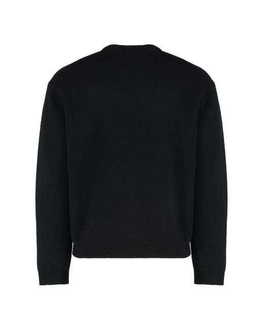 Maison Kitsuné Black Sweater With Round Neck