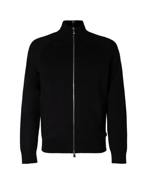 Boss Black High Collar Zipped Cardigan for men