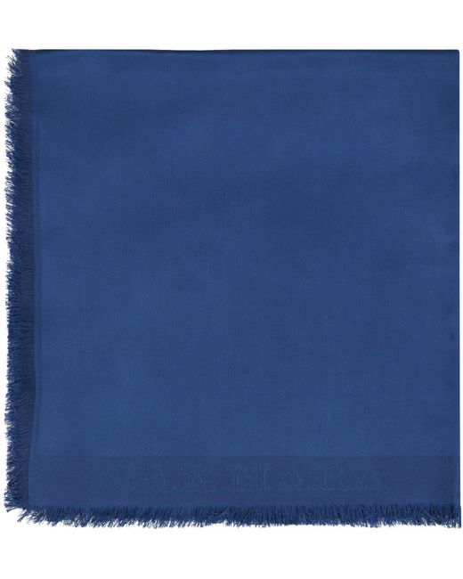 Max Mara Blue Wales Silk Scarf