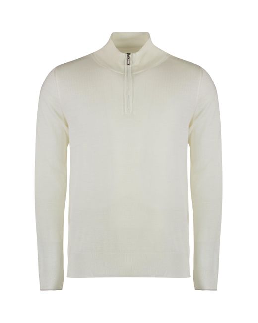 Moorer White Terni Wool Turtleneck Sweater for men