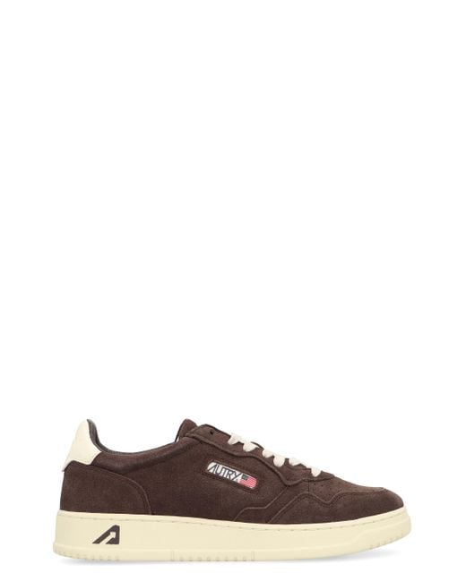 Autry Brown Medalist Suede Low-Top Sneakers for men