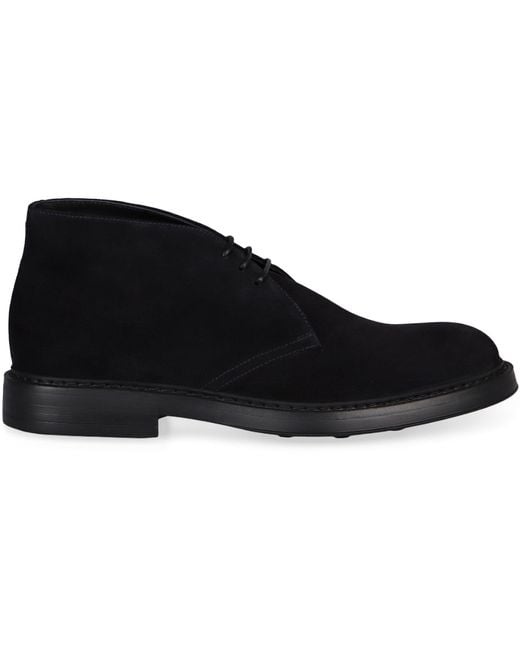 Doucal's Black Suede Desert Boots for men