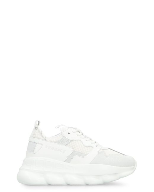 Versace White Chain Reaction Oversize Sneakers