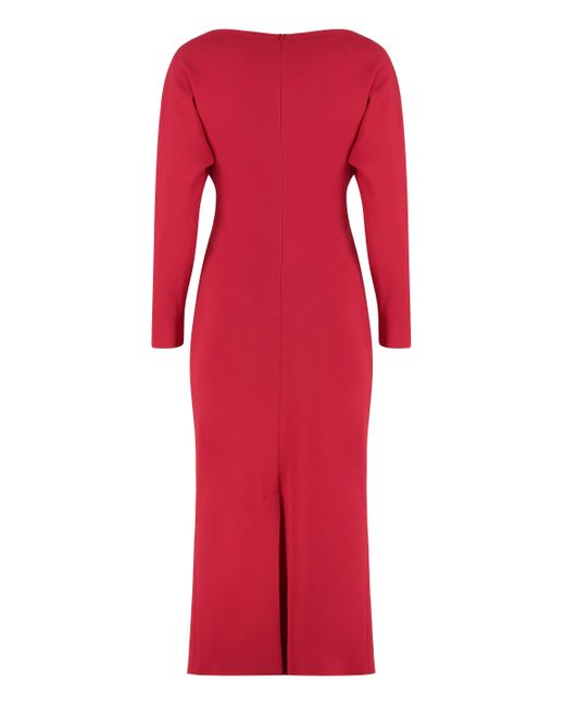 Alberta Ferretti Red Midi Dress