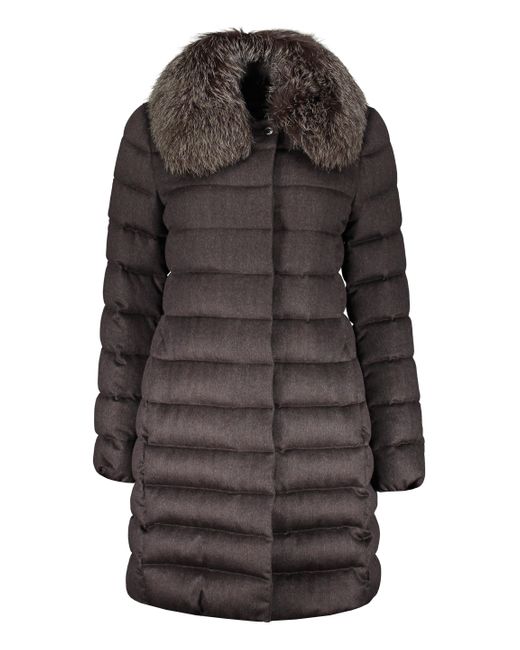 Moorer Gray Zip And Snap Button Fastening Down Jacket