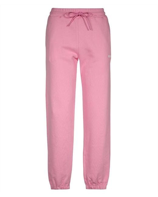 MSGM Pink Logo Print Sweatpants
