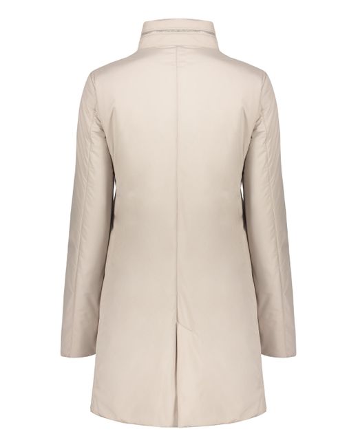 【送料&関税込】Moorer Lea Snap Button Fastening Down Jacket Moorer Snap Button Fastening Down Jacket in Natural | Lyst