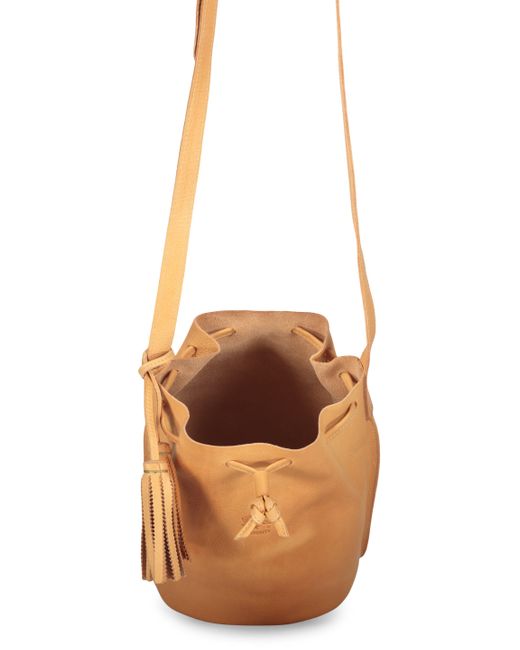 Il Bisonte Metallic Leather Bucket Bag
