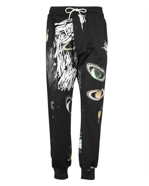 Vivienne Westwood Black Printed Track Pants for men