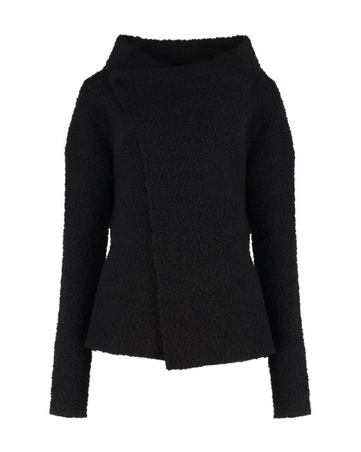 Alberta Ferretti Black Boucle Wool Sweater