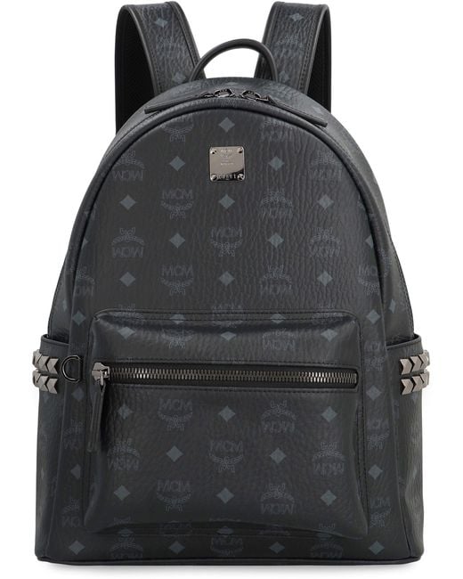 MCM Black Visetos Stark Side Studs Backpack