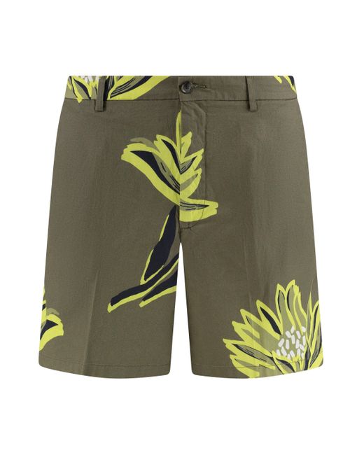 Boss Green Cotton Bermuda Shorts for men