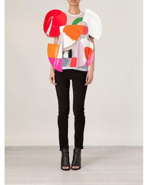 Junya Watanabe Red Patchwork Top