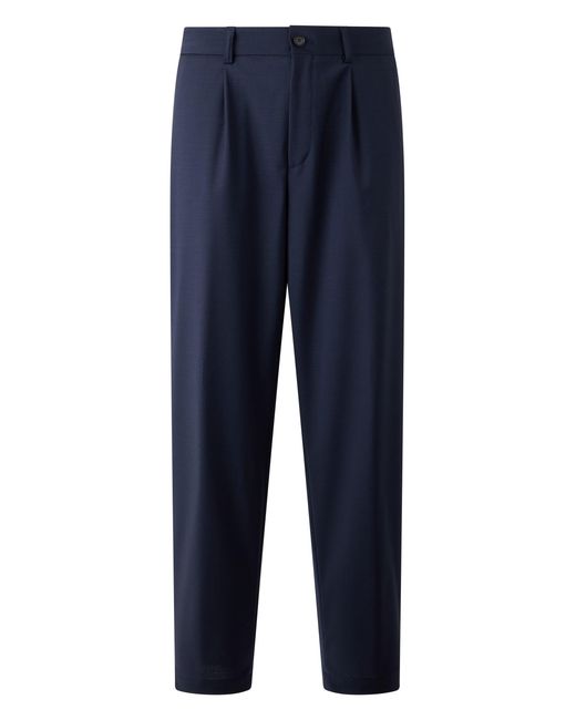 Boss Blue Wool Blend Pants for men