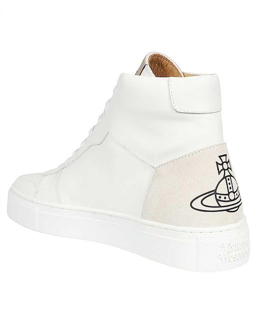 Vivienne Westwood White Leather High-Top Sneakers